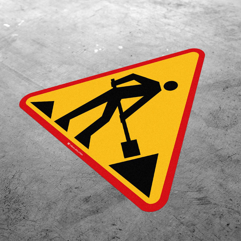 Naklejka Podłogowa BHP: "Roboty na Drodze" (A-14)