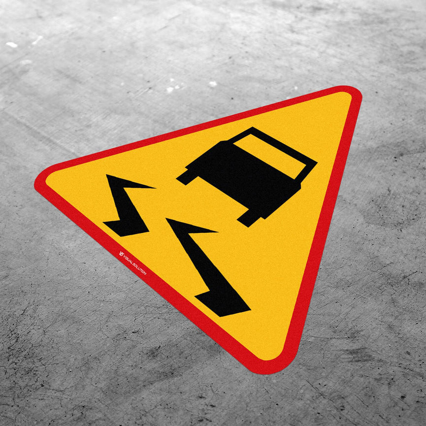 Naklejka Podłogowa BHP: "Śliska Jezdnia" (A-15)