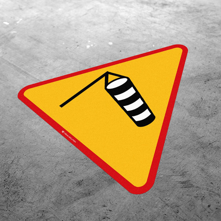 Naklejka Podłogowa BHP: "Boczny Wiatr" (A-19)