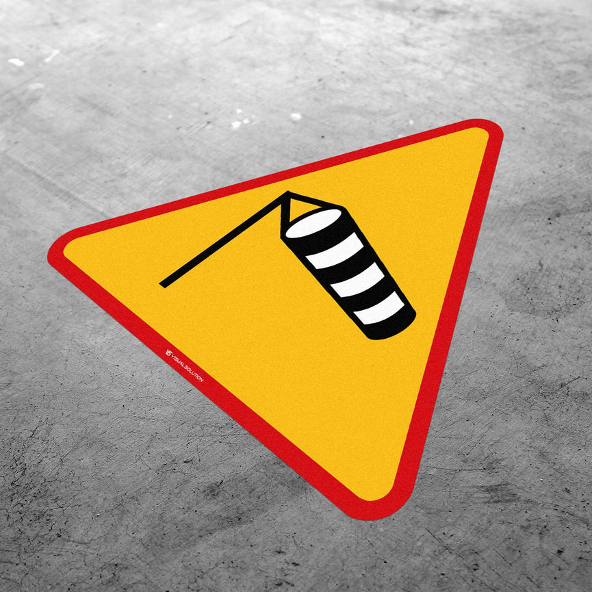 Naklejka Podłogowa BHP: "Boczny Wiatr" (A-19)