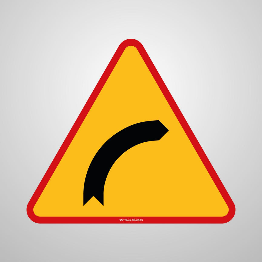 Naklejka Podłogowa BHP: Niebezpieczny Zakręt w Prawo (A1)