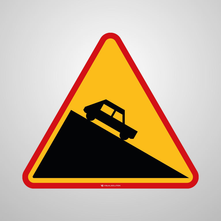 Naklejka Podłogowa BHP: "Niebezpieczny zjazd" (A-22)