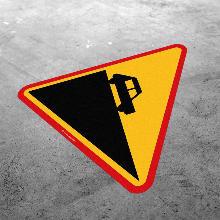 Naklejka Podłogowa BHP: "Niebezpieczny zjazd" (A-22)