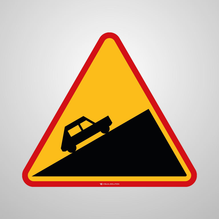 Naklejka Podłogowa BHP: "Stromy podjazd" (A-23)