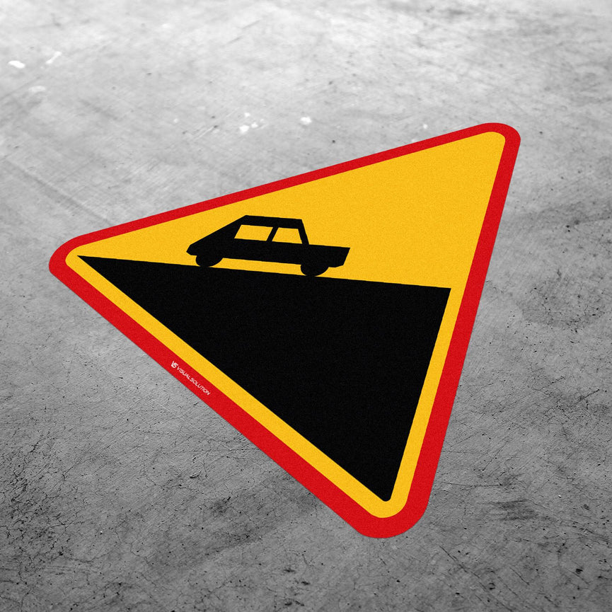 Naklejka Podłogowa BHP: "Stromy podjazd" (A-23)