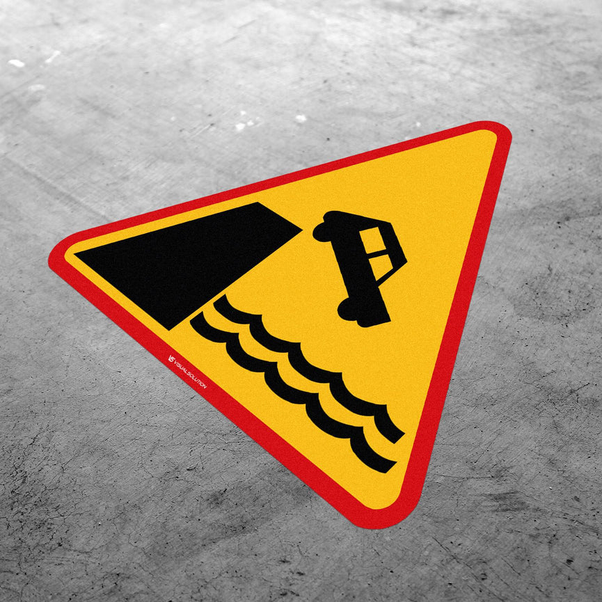 Naklejka Podłogowa BHP: "Nabrzeże lub brzeg rzeki" (A-27)