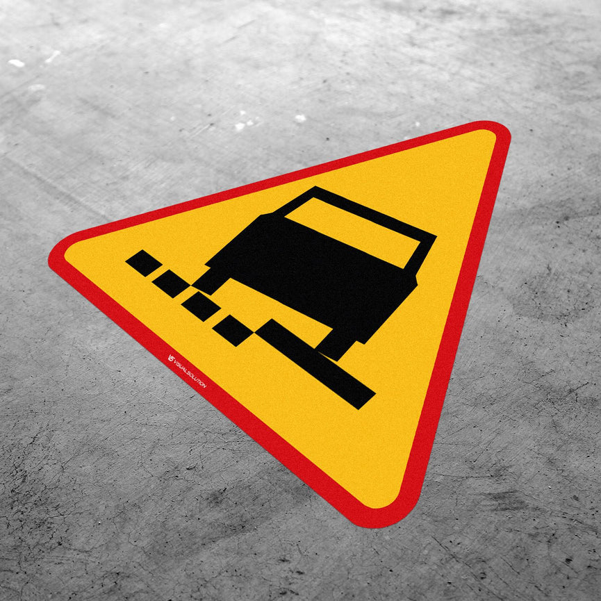 Naklejka Podłogowa BHP: „Niebezpieczne pobocze” (A-31)