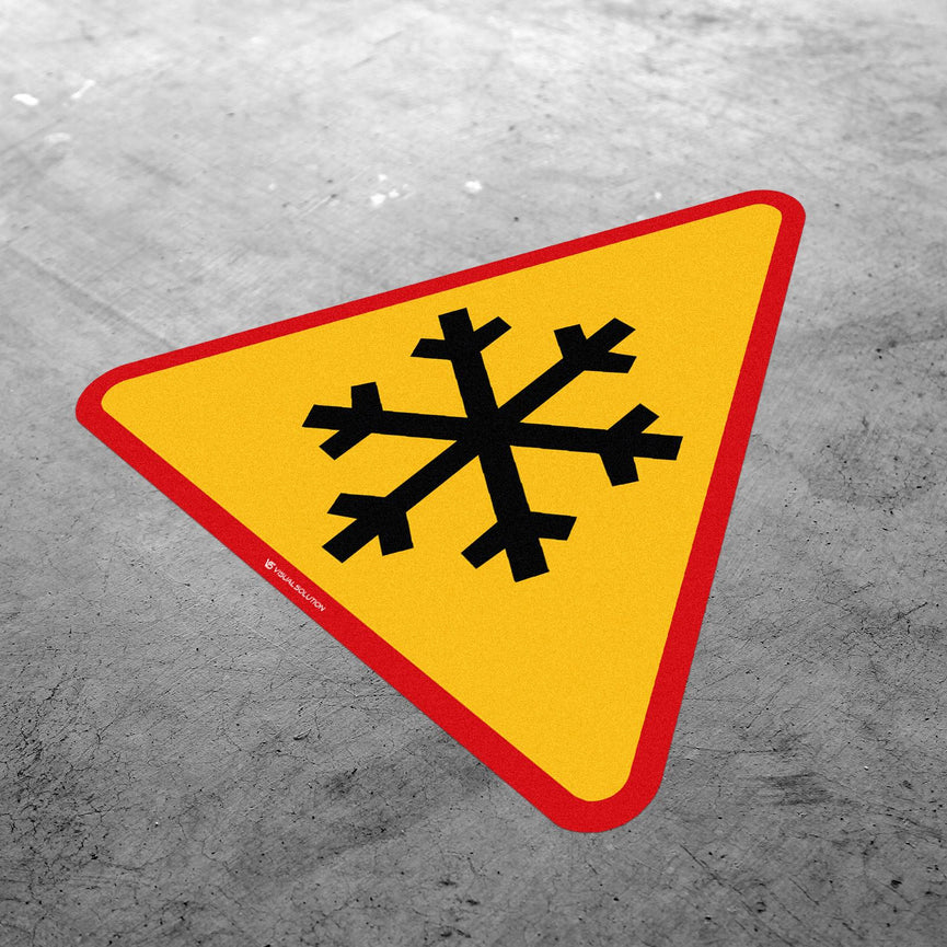 Naklejka Podłogowa BHP: „Oszronienie jezdni” (A-32)