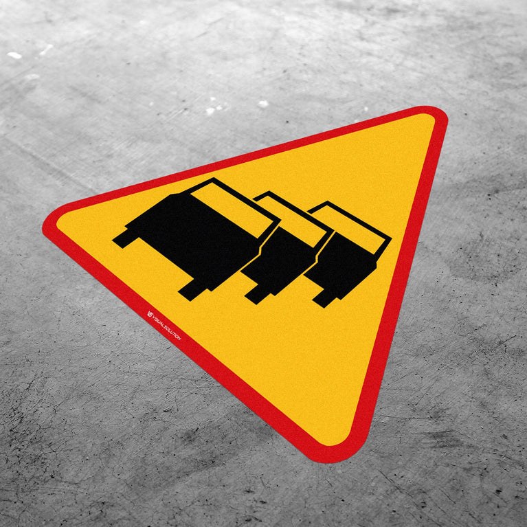 Naklejka Podłogowa BHP: „Zator drogowy” (A-33)