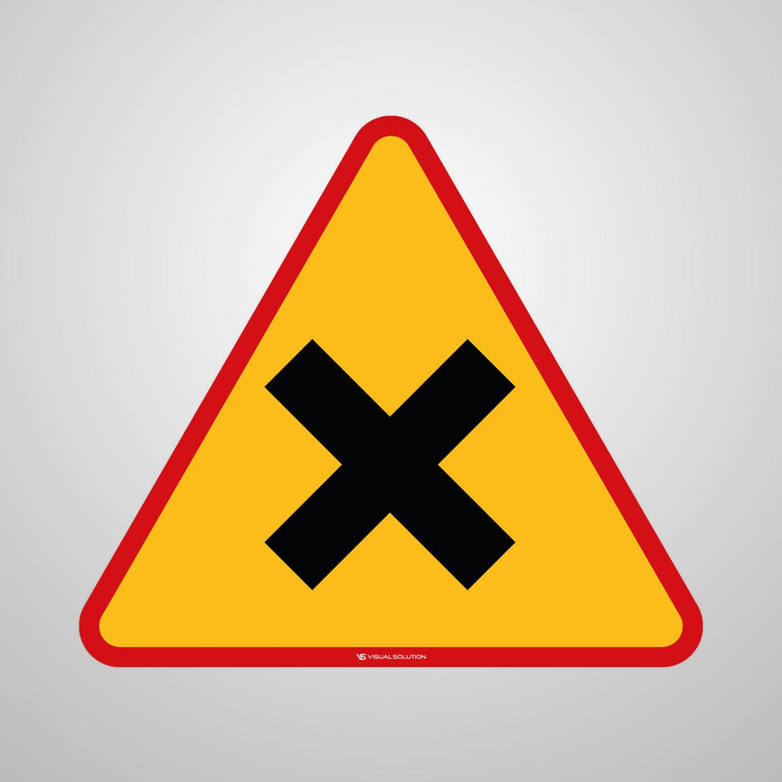 Naklejka Podłogowa BHP: Skrzyżowanie Dróg — Skrzyżowanie Równorzędne (A5)