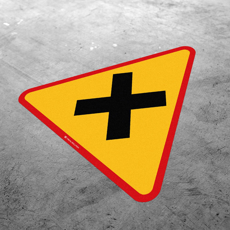 Naklejka Podłogowa BHP: Skrzyżowanie Dróg — Skrzyżowanie Równorzędne (A5)