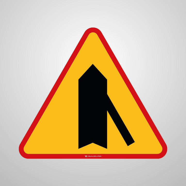 Naklejka Podłogowa BHP: Wlot Drogi Jednokierunkowej z Prawej Strony (A-6d)