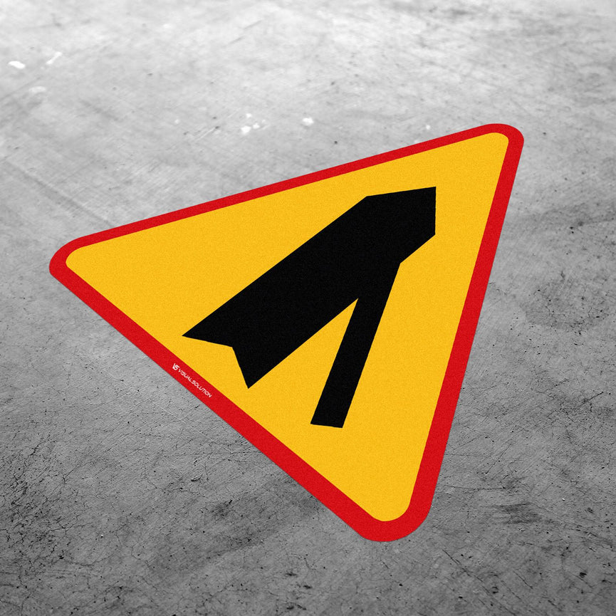 Naklejka Podłogowa BHP: Wlot Drogi Jednokierunkowej z Prawej Strony (A-6d)