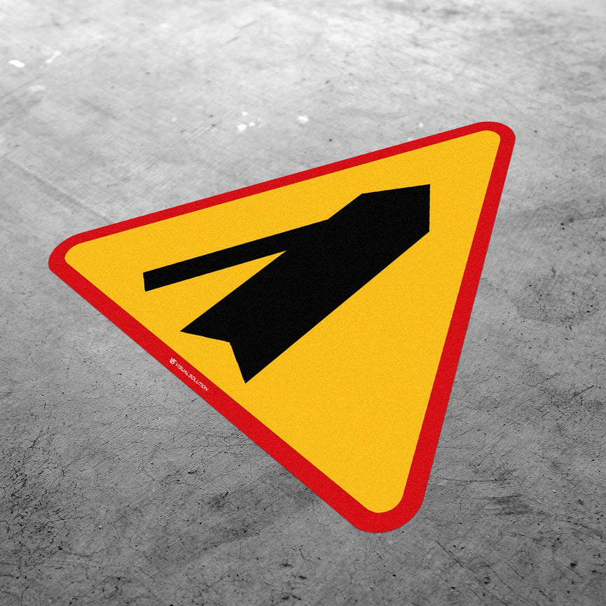 Naklejka Podłogowa BHP: Wlot Drogi Jednokierunkowej z Lewej Strony (A-6e)