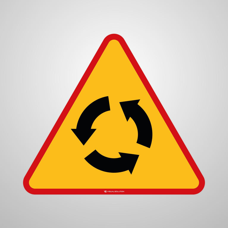 Naklejka Podłogowa BHP: "Skrzyżowanie o Ruchu Okrężnym" (A8)