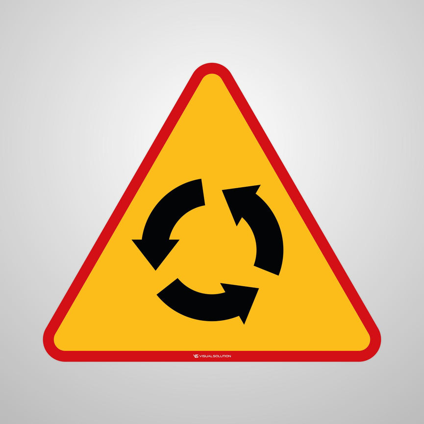 Naklejka Podłogowa BHP: "Skrzyżowanie o Ruchu Okrężnym" (A8)