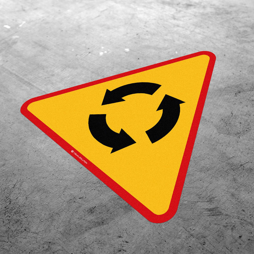 Naklejka Podłogowa BHP: "Skrzyżowanie o Ruchu Okrężnym" (A8)