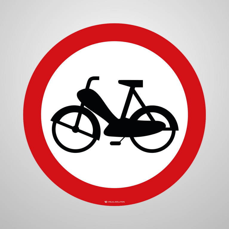 Naklejka Podłogowa BHP: "Zakaz wjazdu motorowerów" (B-10)