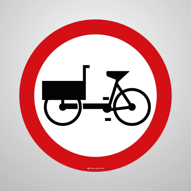 Naklejka Podłogowa BHP: "Zakaz wjazdu wózków rowerowych i rowerów wielośladowych" (B-11)