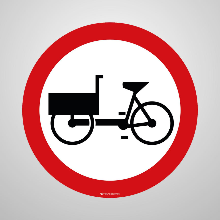 Naklejka Podłogowa BHP: "Zakaz wjazdu wózków rowerowych i rowerów wielośladowych" (B-11)