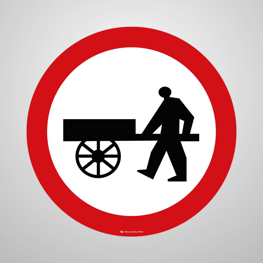Naklejka Podłogowa BHP: "Zakaz wjazdu wózków ręcznych" (B-12)