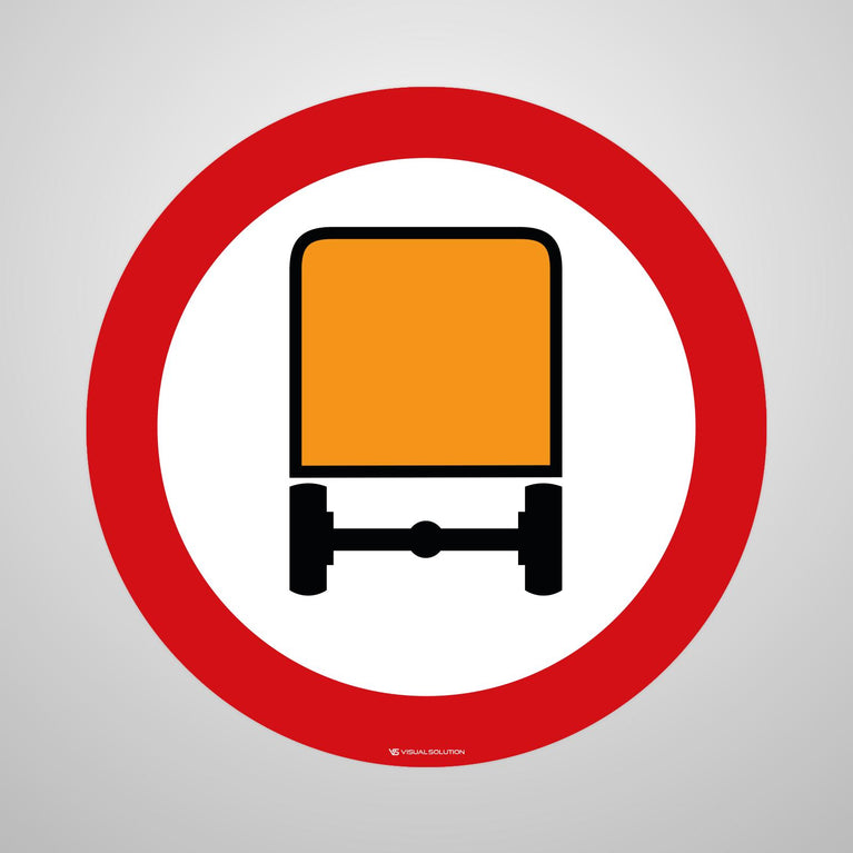 Naklejka Podłogowa BHP: "Zakaz wjazdu pojazdów z materiałami niebezpiecznymi" (B-13a)