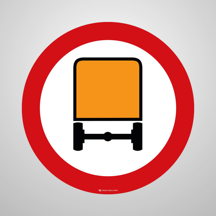 Naklejka Podłogowa BHP: "Zakaz wjazdu pojazdów z materiałami niebezpiecznymi" (B-13a)