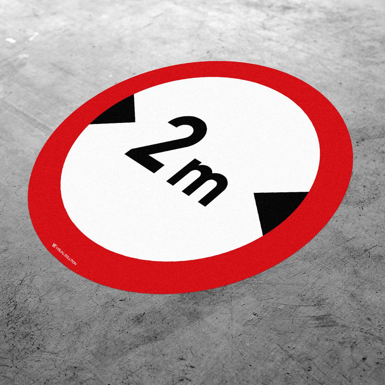 Naklejka Podłogowa BHP: "Zakaz wjazdu pojazdów o szerokości ponad 2 m" (B-15)