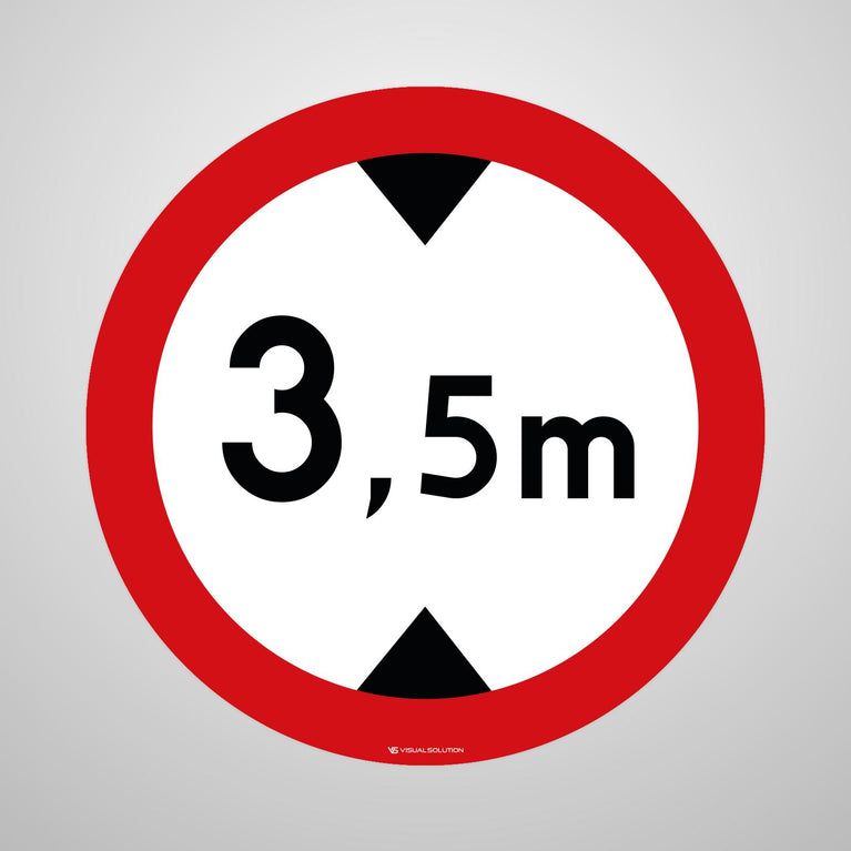 Naklejka Podłogowa BHP: "Zakaz wjazdu pojazdów o wysokości ponad 3.5 m" (B-16)