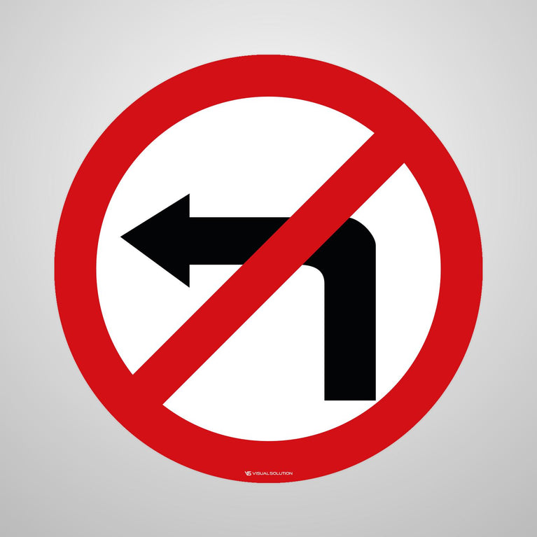 Naklejka Podłogowa BHP: "Zakaz skręcania w lewo" (B-21)