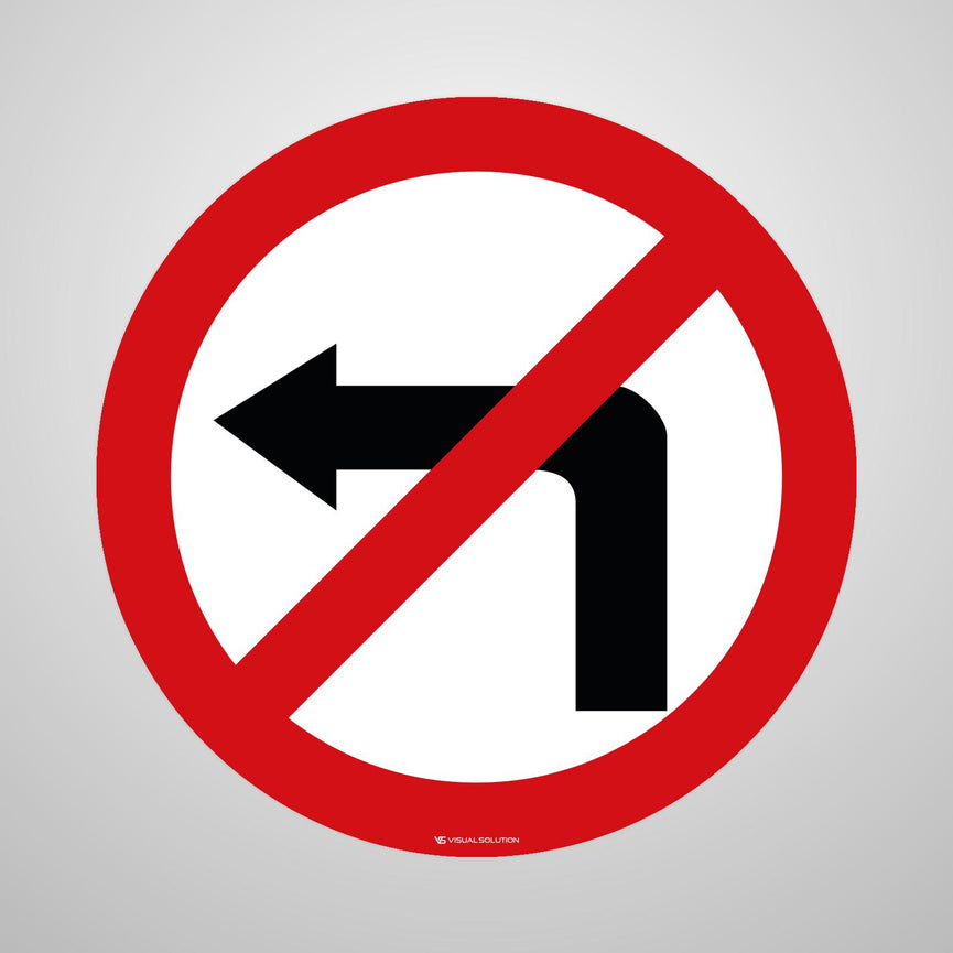 Naklejka Podłogowa BHP: "Zakaz skręcania w lewo" (B-21)