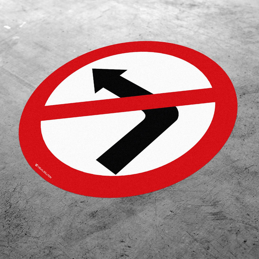Naklejka Podłogowa BHP: "Zakaz skręcania w lewo" (B-21)
