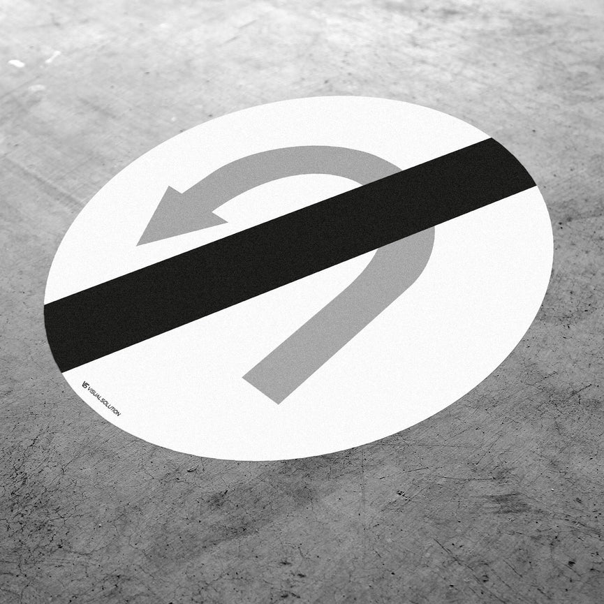 Naklejka Podłogowa BHP: "Koniec zakazu zawracania" (B-24)