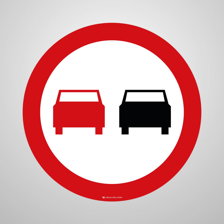 Naklejka Podłogowa BHP: "Zakaz wyprzedzania" (B-25)