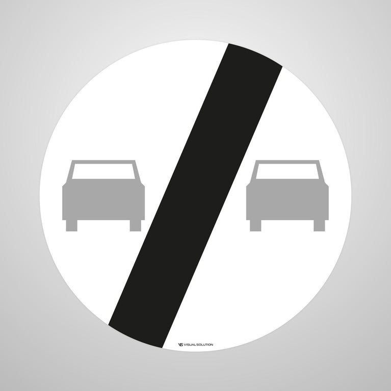 Naklejka Podłogowa BHP: "Koniec zakazu wyprzedzania" (B-27)