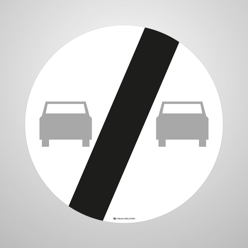 Naklejka Podłogowa BHP: "Koniec zakazu wyprzedzania" (B-27)