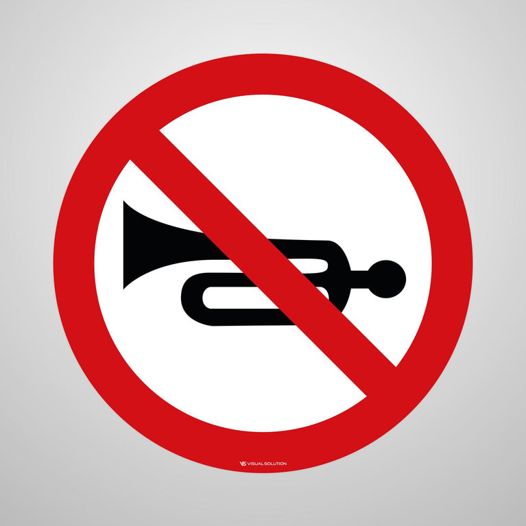 Naklejka Podłogowa BHP: "Zakaz używania sygnałów dźwiękowych" (B-29)