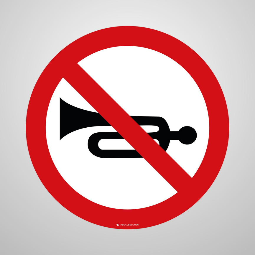 Naklejka Podłogowa BHP: "Zakaz używania sygnałów dźwiękowych" (B-29)