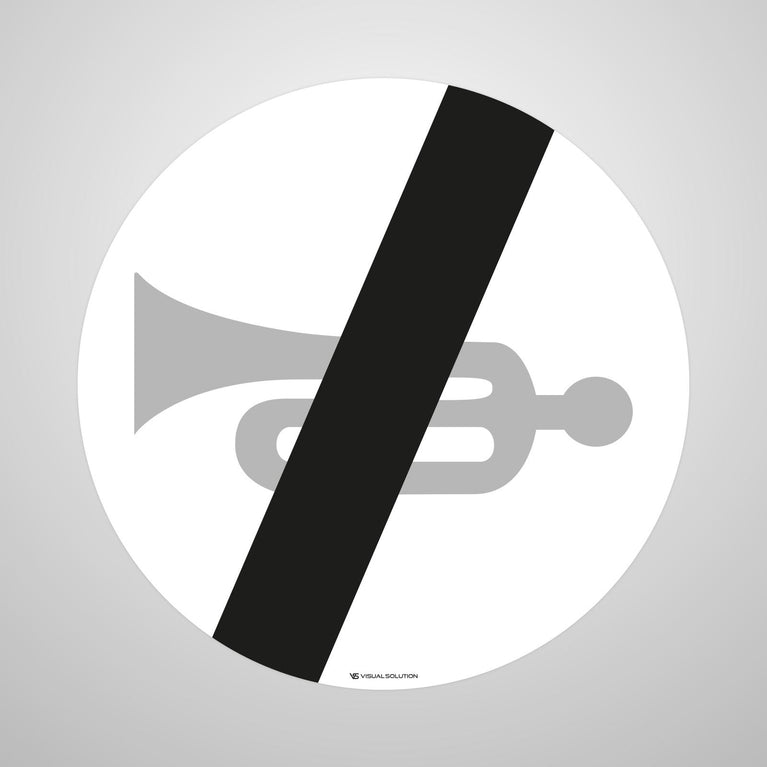 Naklejka Podłogowa BHP: "Koniec zakazu używania sygnałów dźwiękowych" (B-30)