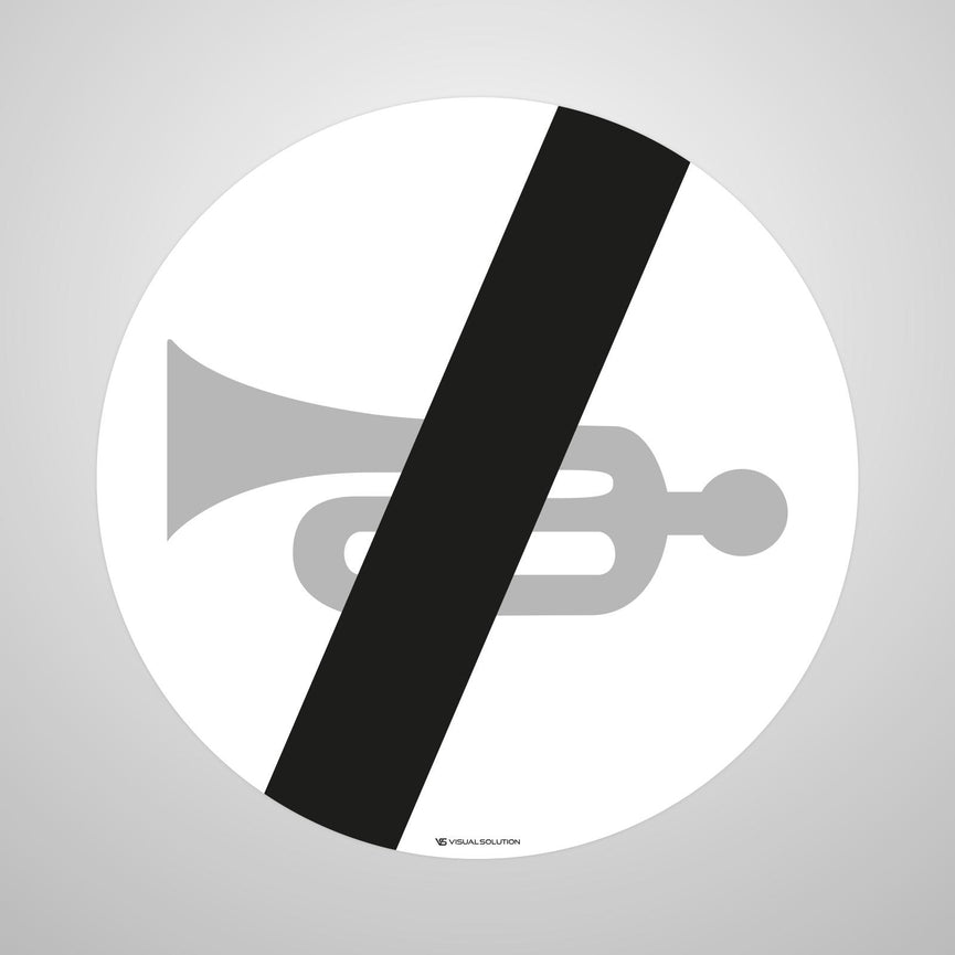 Naklejka Podłogowa BHP: "Koniec zakazu używania sygnałów dźwiękowych" (B-30)