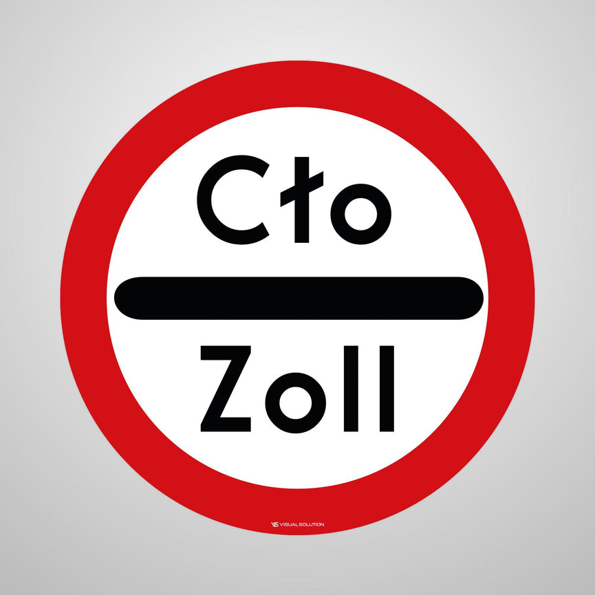 Naklejka Podłogowa BHP: "Stój - kontrola celna" (B-32)