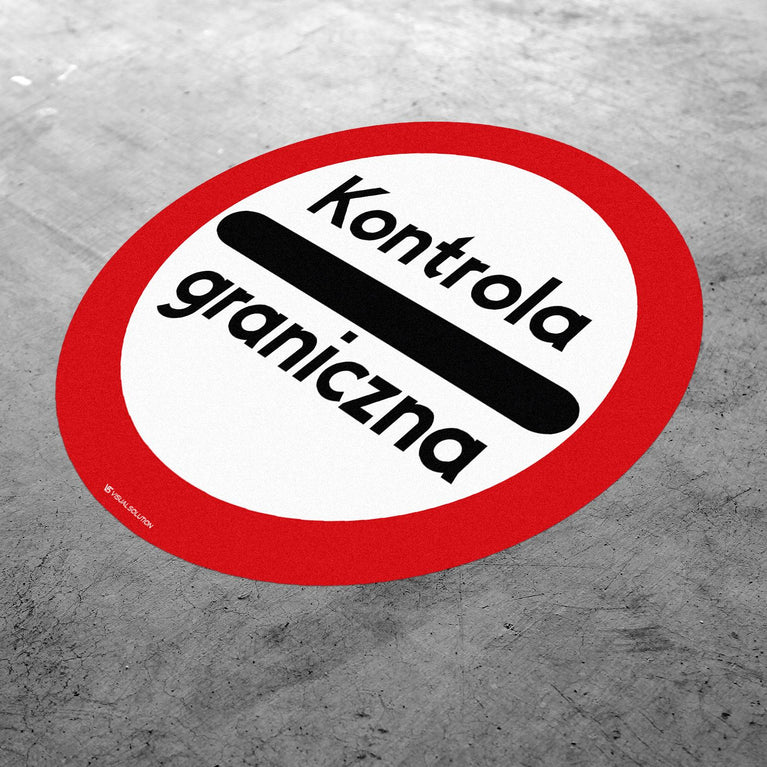Naklejka Podłogowa BHP: "kontrola celna" (B-32a)