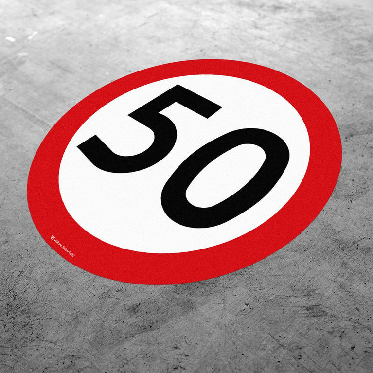 Naklejka Podłogowa BHP: "Ograniczenie prędkości" (B-33)