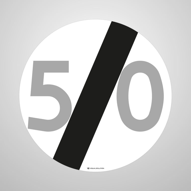 Naklejka Podłogowa BHP: "Koniec ograniczenia prędkości" (B-34)