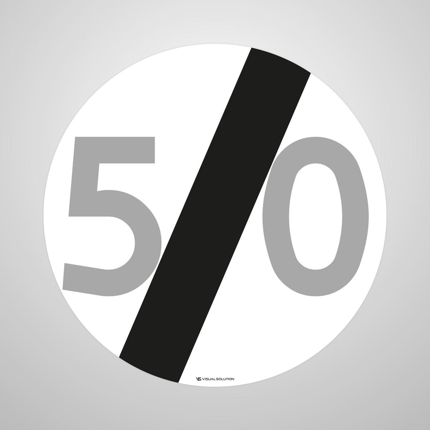 Naklejka Podłogowa BHP: "Koniec ograniczenia prędkości" (B-34)