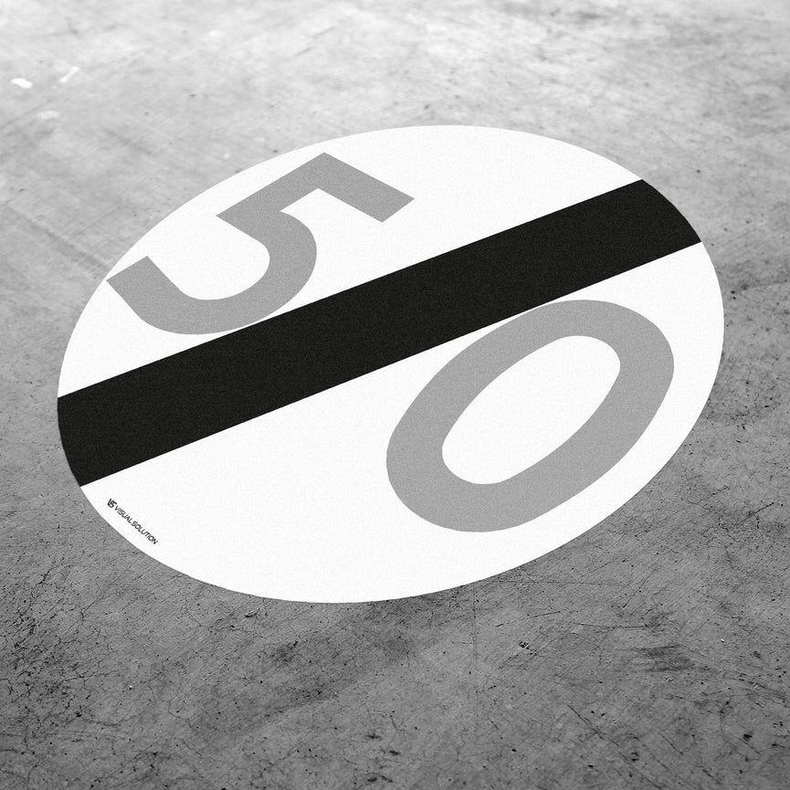 Naklejka Podłogowa BHP: "Koniec ograniczenia prędkości" (B-34)