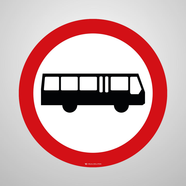 Naklejka Podłogowa BHP: "Zakaz wjazdu autobusów" (B-3a)