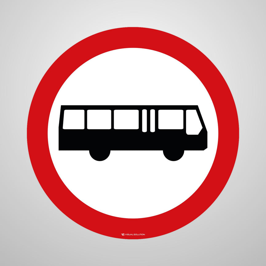 Naklejka Podłogowa BHP: "Zakaz wjazdu autobusów" (B-3a)