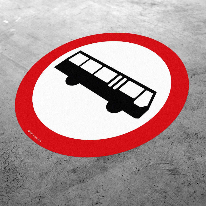 Naklejka Podłogowa BHP: "Zakaz wjazdu autobusów" (B-3a)