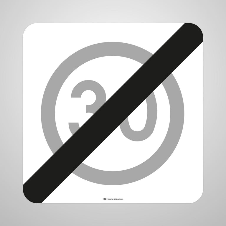 Naklejka Podłogowa BHP: "Koniec strefy ograniczonej prędkości" (B-44)